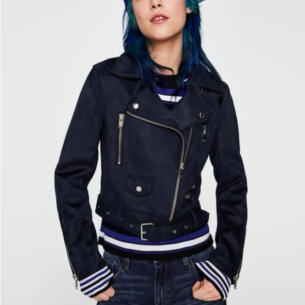 Zara Genuine Suede Cropped Jacket
